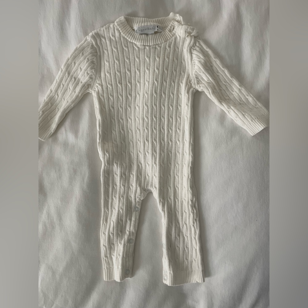 Elegant Baby Ivory Cable Sweater - size 3-6 months - like new!